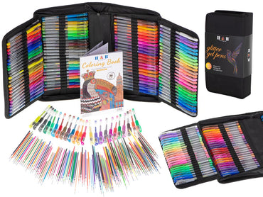 Set 242 piese, Pixuri cu gel multicolor + Rezerve + Carte de colorat + Penar