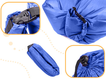 Saltea Autogonflabila "Lazy Bag" tip sezlong, 230 x 70cm, culoare Bleumarin, pentru camping, plaja sau piscina