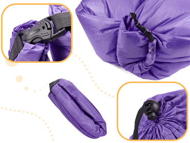 Saltea Autogonflabila "Lazy Bag" tip sezlong, 230 x 70cm, culoare Violet, pentru camping, plaja sau piscina