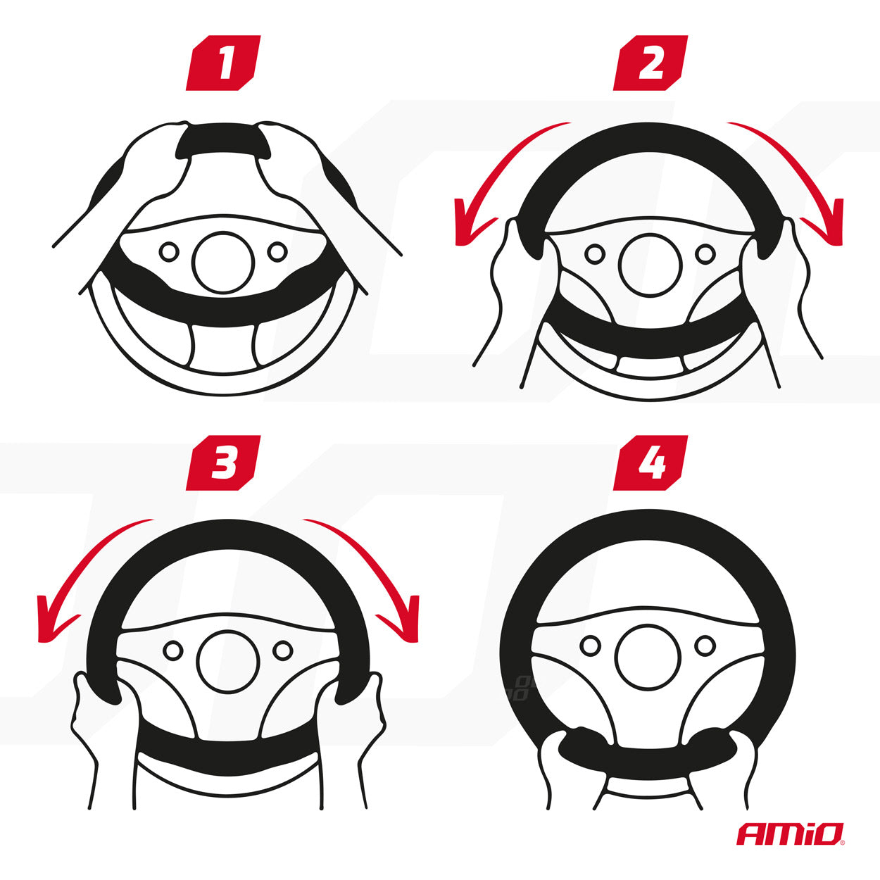 Husa volan auto, model SWC-61, marime M, dimaetru volan 37-39 cm