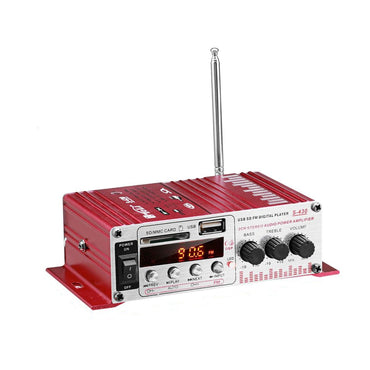 MINI amplificator auto, stereo, 12V, 40 W, radio FM, citire USB sau card SD, cu telecomanda