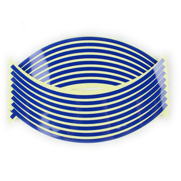 Set 16 inele din autocolant pentru jante culoare Albastru Lucios
