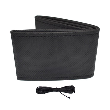 Husa volan OTOM din Piele Ecologica "Perforata" pentru autoturisme, diametru volan 37 - 39 cm, cu ac si ata Neagra