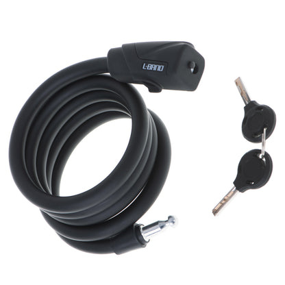 Antifurt bicicleta, Dispozitiv de blocare biciclete, spiralat, cu cheie, lungime 150cm, culoare Neagra